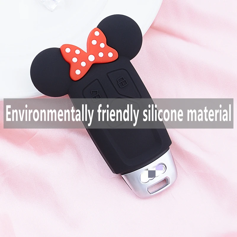 

Suitable for Audi Keycase Silicone A3 A4l A6l Q5l Q3 Q2l A5 Tt Q7 New Cartoon Female Car Keycase Shell Cute