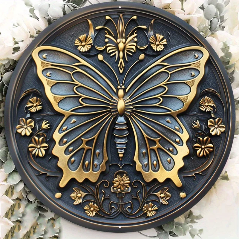 Декоративный Алюминиевый металлический знак в виде бабочки круглая дверная