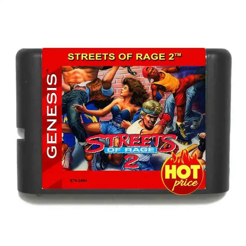 Фото Игровая карта Streets of Rage 2 (16 бит, MD) для Sega Genesis Mega Drive, реплика №1