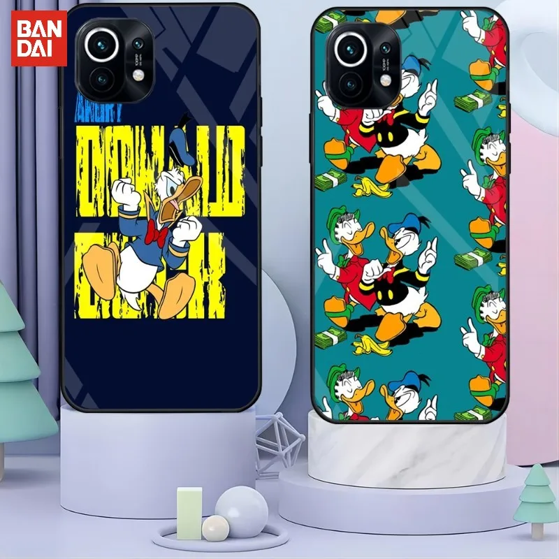 

BANDAI Donald Duck Phone Case Glass Cover For Redmi 11T Poco F2 X3 NFC 9 A T K20 K30 K40 Pro Plus K40S K50 Note 10 4G 5G 10 11 S