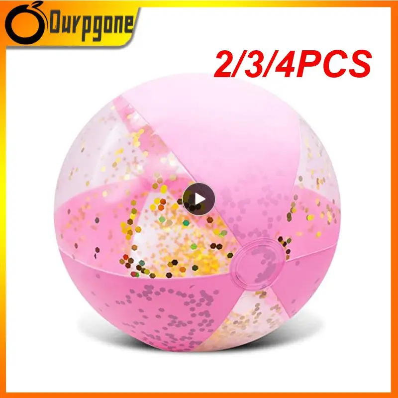 

2/3/4PCS Water Play Inflatable Party Favors Pool Toys Portable PVC Summer Fun Photo Props Glitter Confetti Beach Ball Outdoor