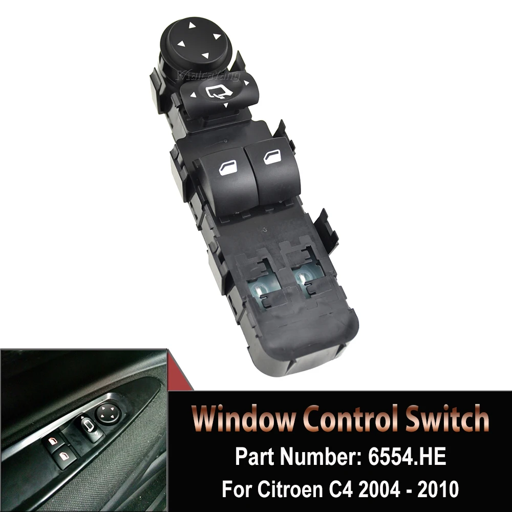 

Car Electric Window Control Switch For Citroen C4 2004 2005 2006 2007 2008 2009 2010 6554.HE 6554HE 9651464277 Accessories