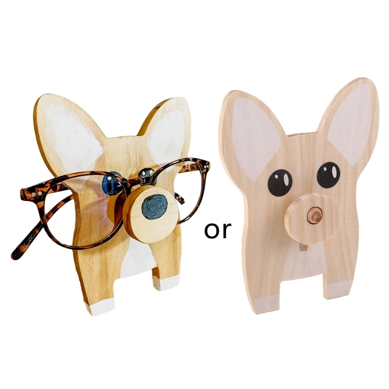 

Corgi Glasses Stand Christmas Gift Handmade Wooden Spectacle Holder Pet Eyeglass Display Ornaments Home Office Desk