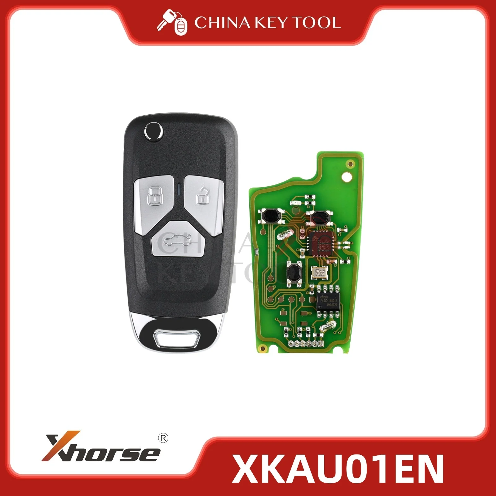 

1PCS Xhorse Wire Flip Remote Key 3 Buttons XKAU01EN