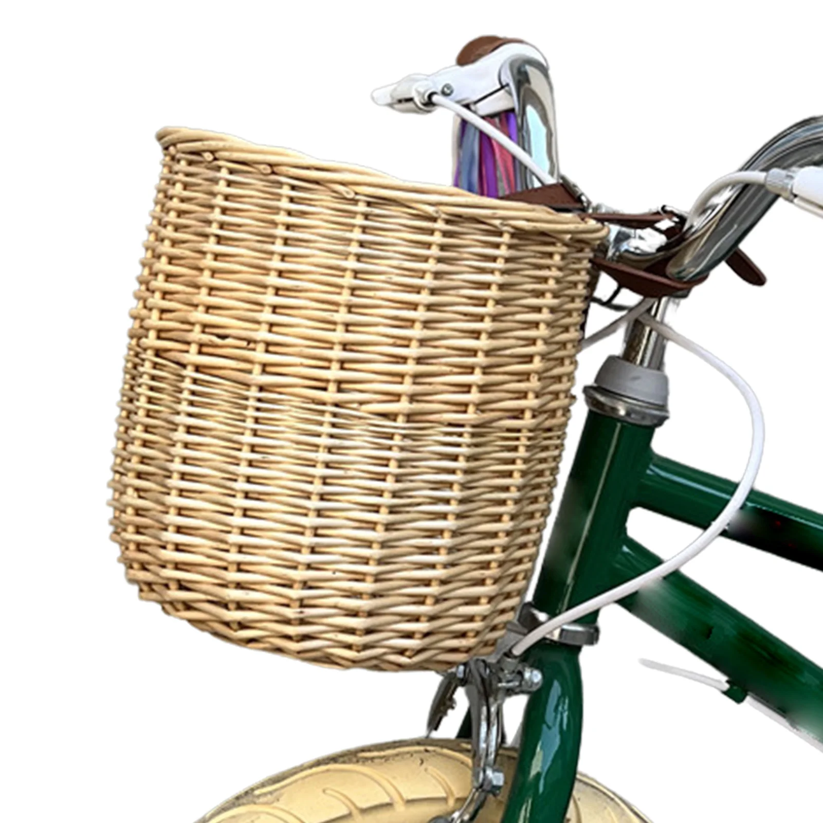 

Bike Basket Front Bike Front Handlebar Basket With Adjustable Buckles Natural Wicker Woven Basket With Adjustable Buckles Bike