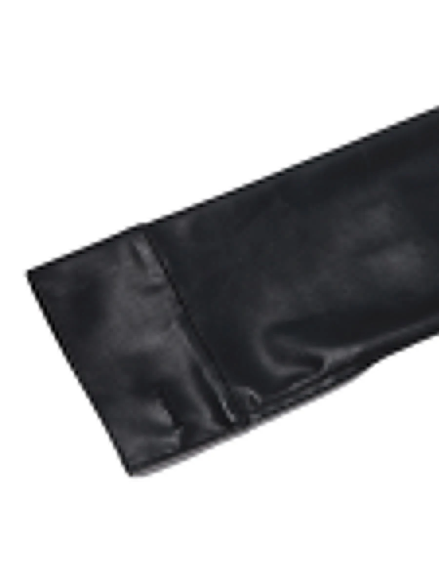 Женский укороченный жакет из искусственной кожи y2k черный в стиле ретро с длинным