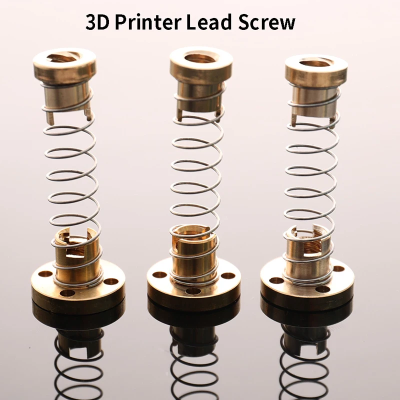 

Anti Backlash Spring Loaded Nut Brass Elimination Gap Nut used to upgrade Ender 3 CR-10 T8 Lead Screw DIY CNC 3D Printer