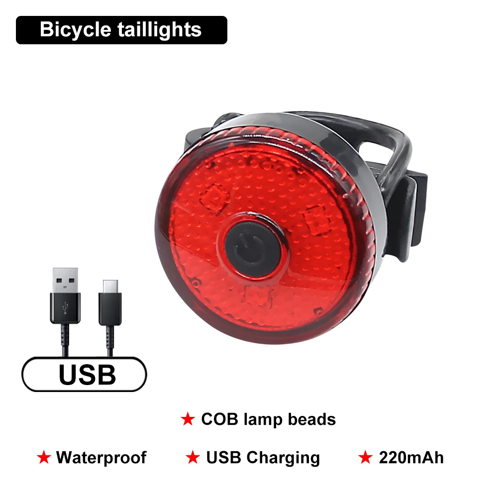 

Bicycle Taillight LED Warning Signal Light USB Rechargeable Waterproof Rear Lamp Flashing Tail Light Cycling Accessories