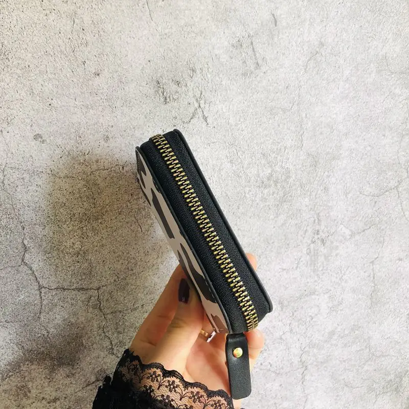 Cute Cow Pattern Coin Purse for Women Girls Card Wallet PU Leather Students Pocket Zipper Key Bag Cartoon Handbags Card Holder