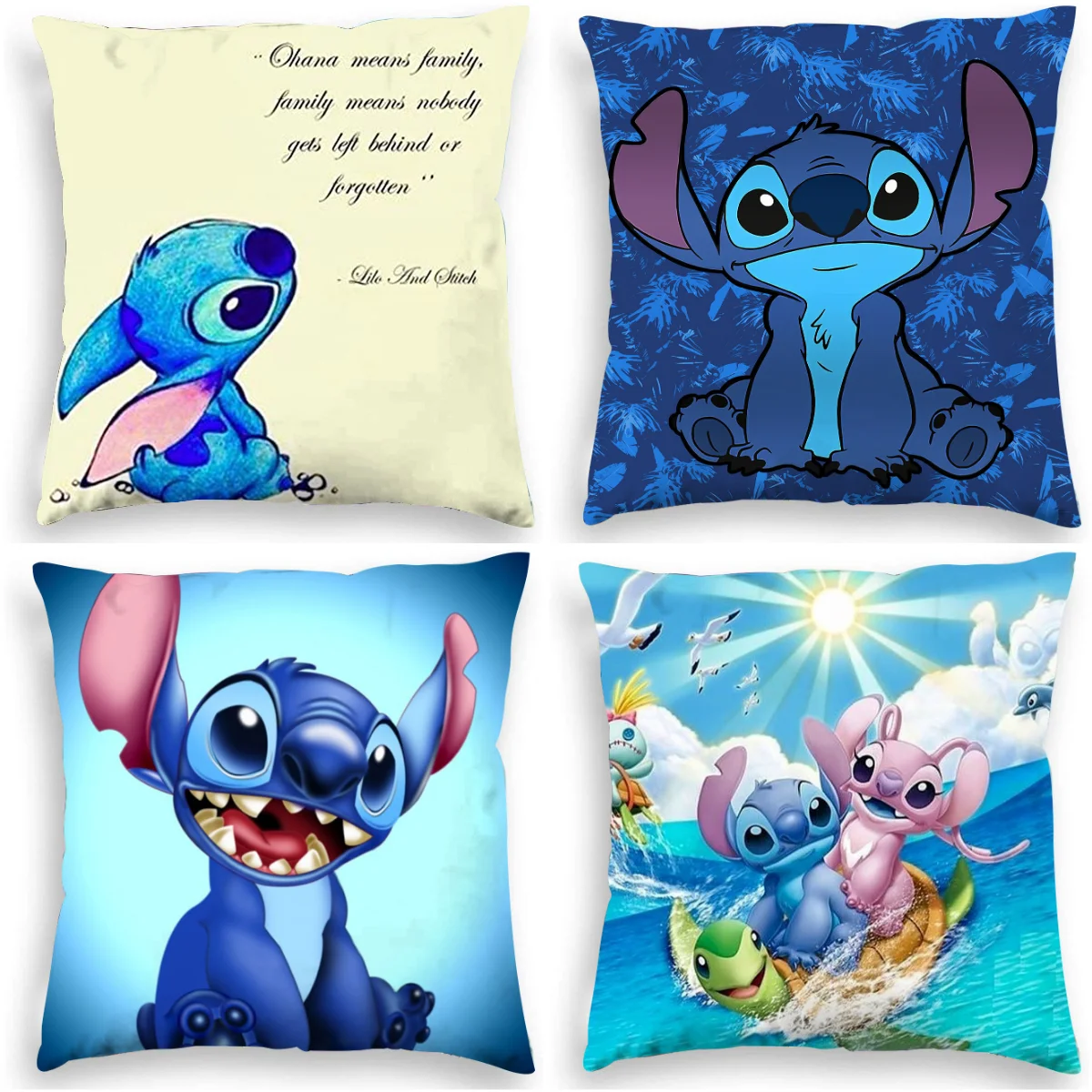 

Disney Stitch Cushion Cover Plush Toys Lilo&Stitch Pillowcase Anime Kawaii Pillow Cases Home Decoration Birthday Gift 45x45cm