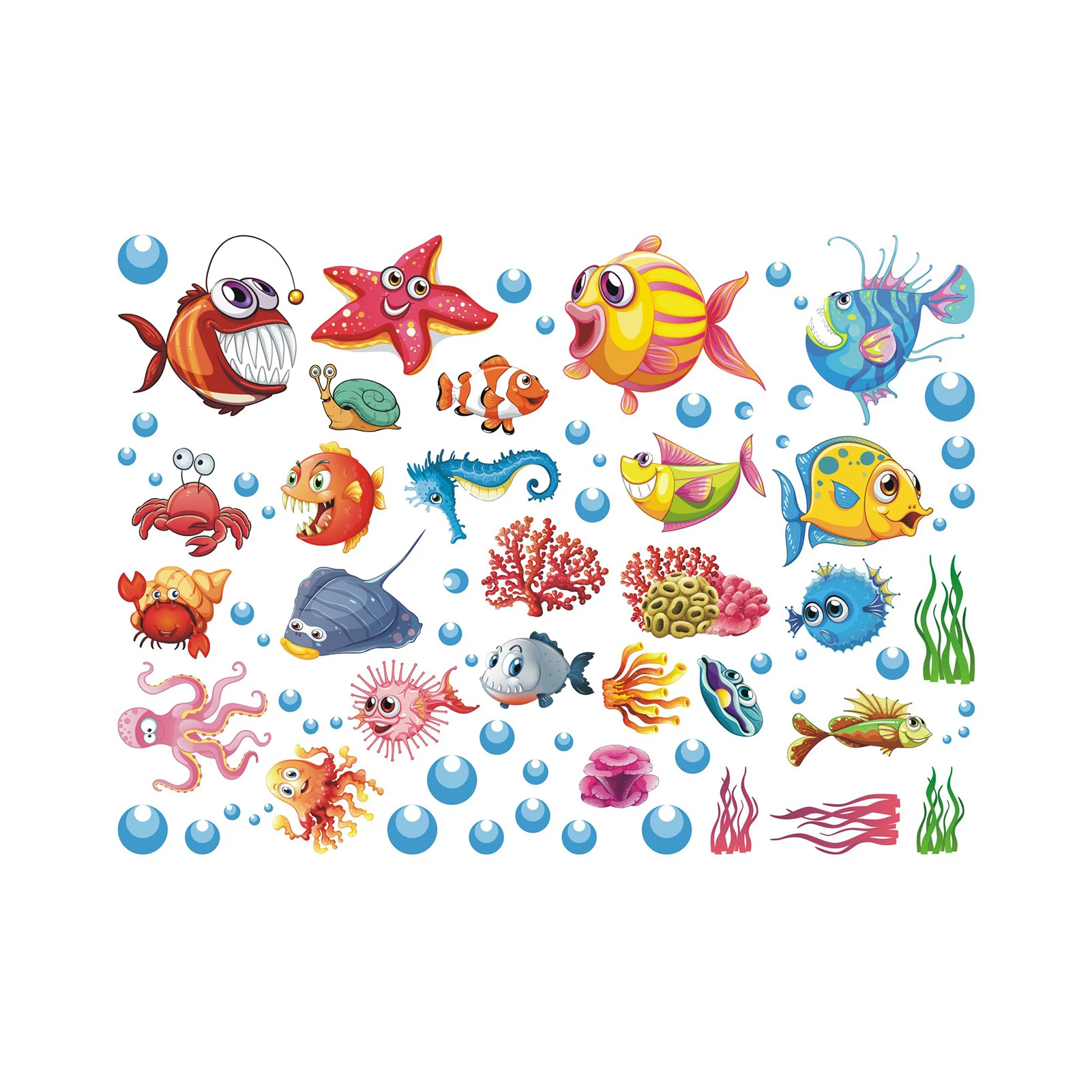 

Мультяшный холодильник для гостиной, детская комната, декор для спальни, окно из ПВХ, съемная ванная комната, детский сад, офис, океан