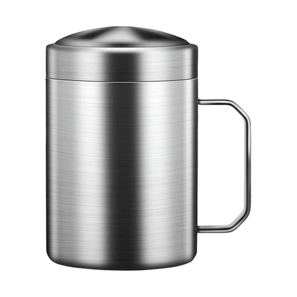 

1pc Stainless Steel Coffee Cup Warm Keeping Water Mug Double Layers Cup with Lid