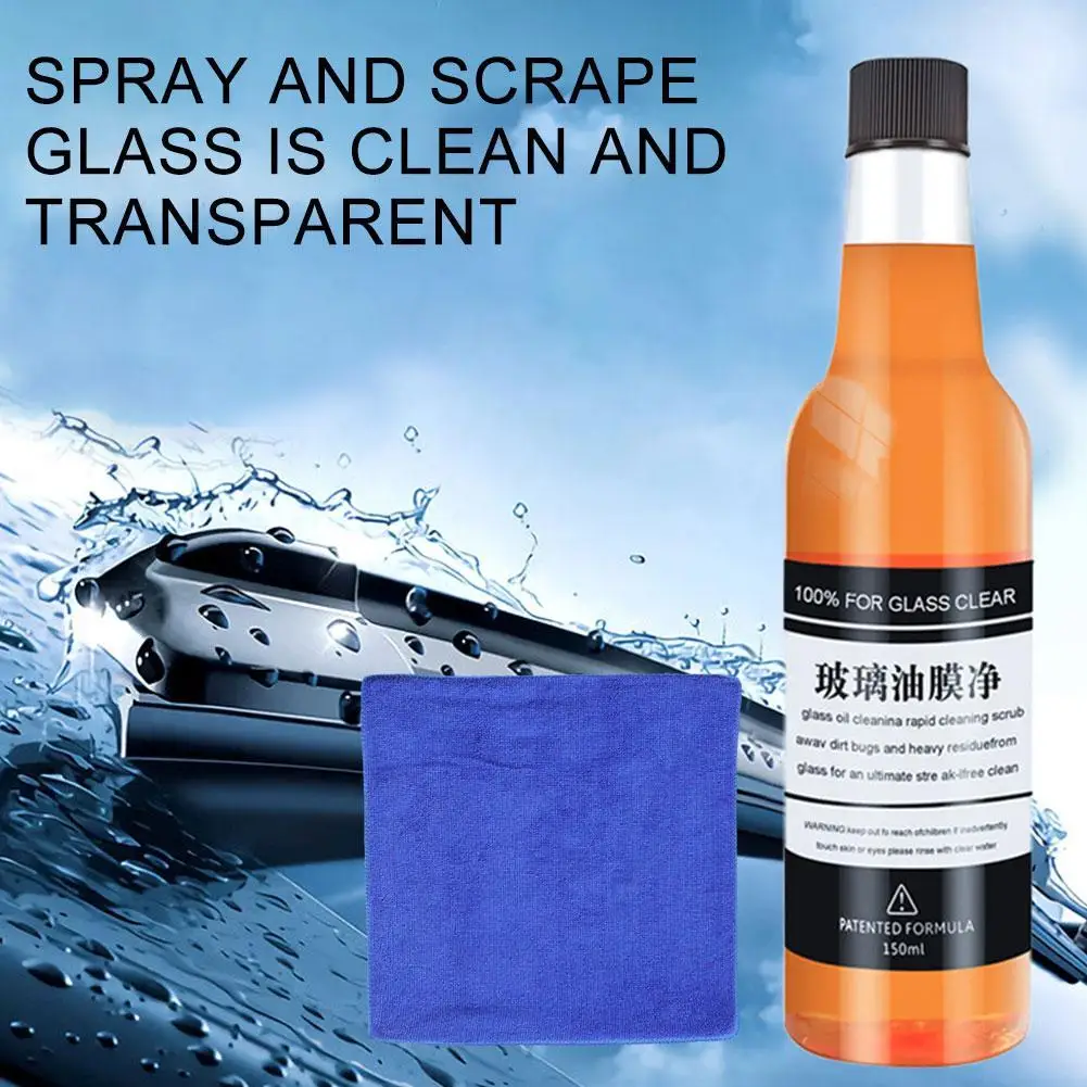 

SEAMETAL 150ml Car Glass Oil Film Removing Agent Glass Cleaner Kits for Bathroom Auto Window Glass Car Windshield Windscreen