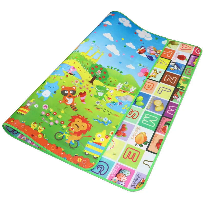 Baby Crawling Play Mat 200*180*0.5cm Double Surface Educational Alphabet Animal Rug Children Waterproof Carpet Developing Pad #S