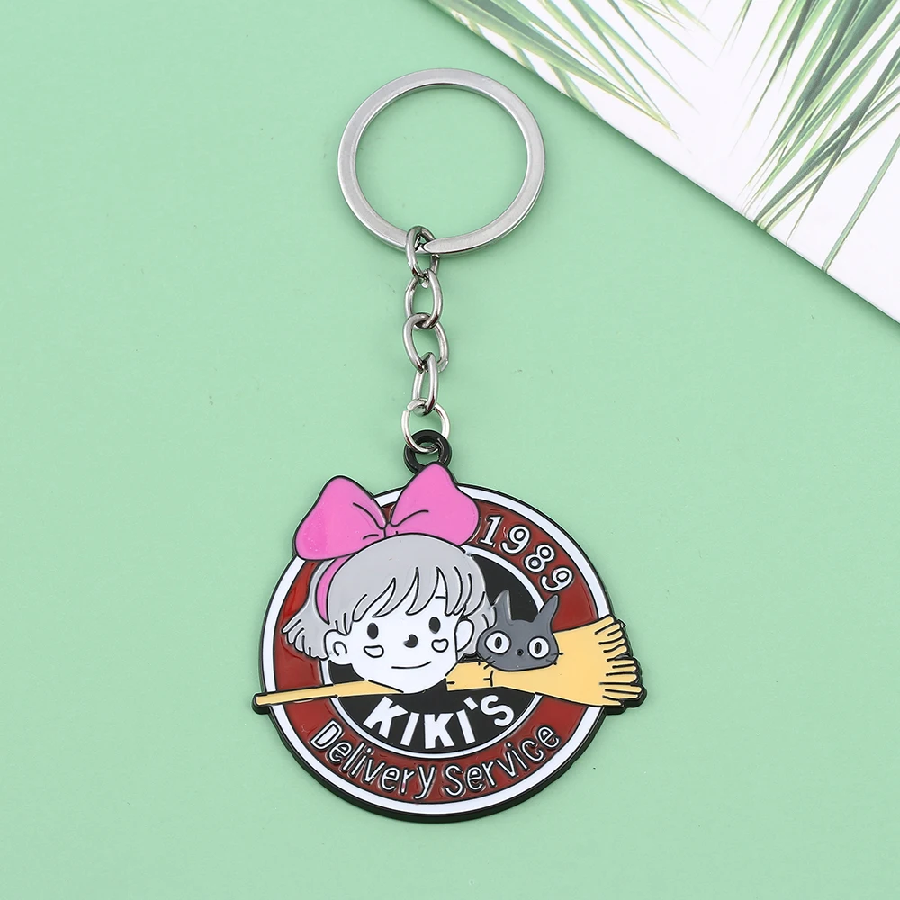 

Studio Ghibli Anime Kiki's Delivery Service Metal Keychain Kiki Cute Keyrings Pendant for Car Key Backpack Handbag Accessories