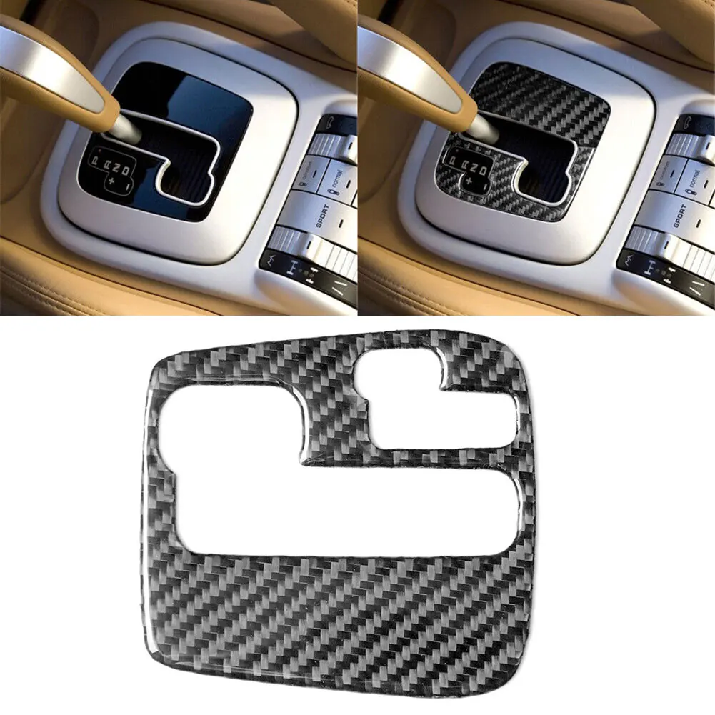 

Углеродное волокно для Porsche Cayenne Sport SUV 2003-2010 с навигационной системой, автомобильная панель переключения передач, рамка, ручка переключения ...