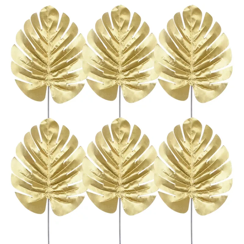 

10PCS S/M/L Golden Simulation Monstera Turtle Leaves Artificial Decorative Leaves For Home Wedding Party Decoration Flower