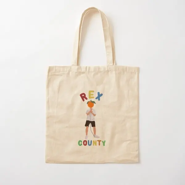 

Rex Sticker Cotton Canvas Bag Women Shoulder Bag Travel Designer Casual Printed Grocery Tote Fabric Fashion Unisex Shopper