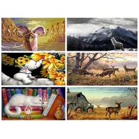 40x80cm 5d diy diamond painting kit animal picture cat wolf deer full squareround embroidery mosaic cross stitch home decor