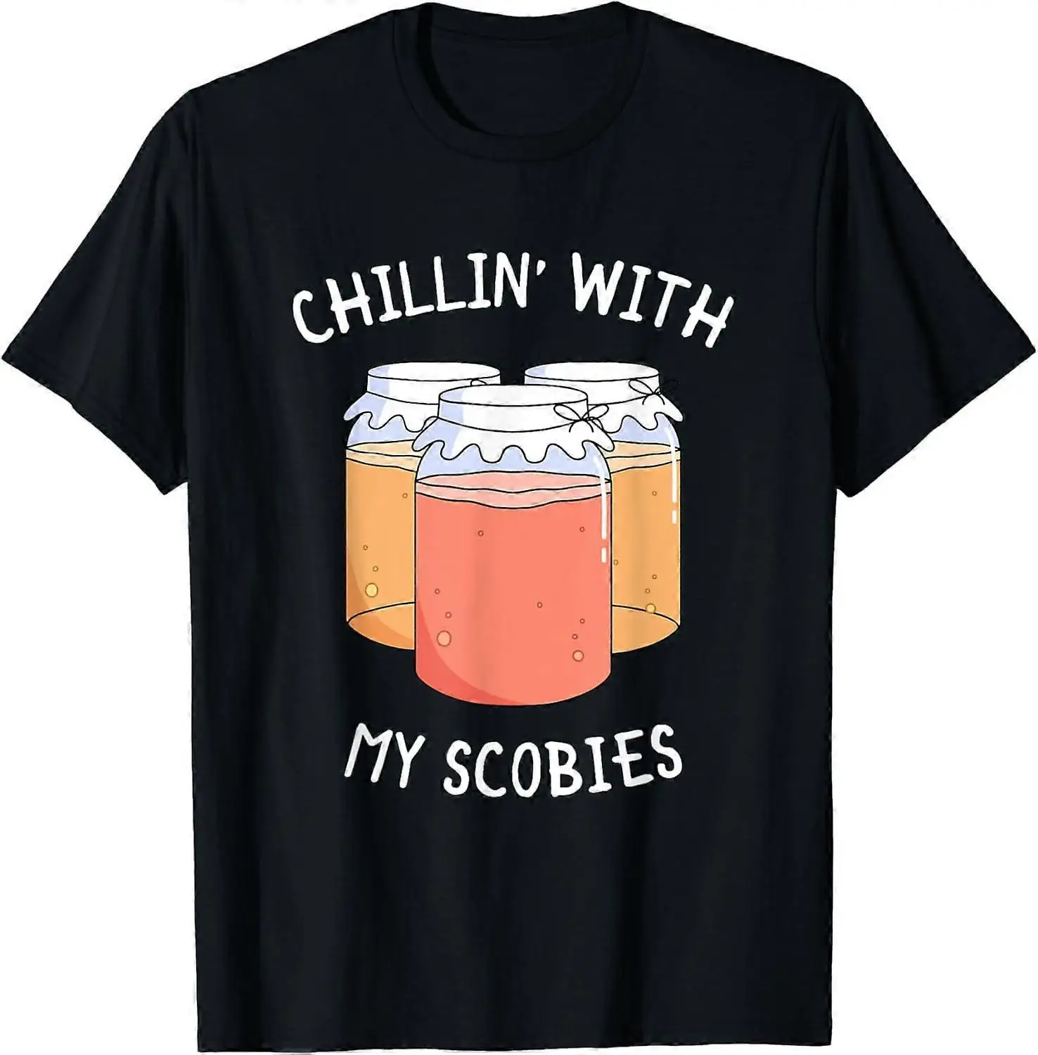 Забавная подарочная футболка Chilling With My Scobys Combucha Lover Scoby Pun — DDw64