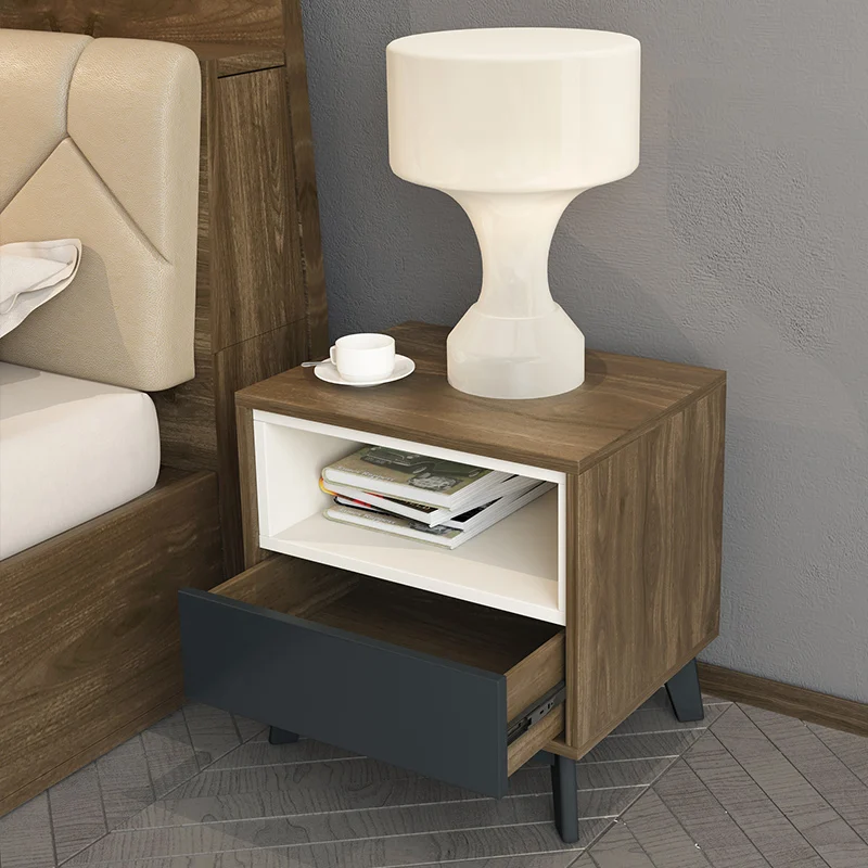 

Bedside table simple modern bedroom dressing table combination solid wood assembly lockers simple bedside table