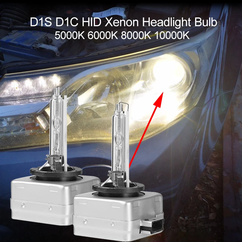 

2 шт., сменные Ксеноновые лампы для головных фонарей, 35 Вт, 5000 К, 6000 К, 8000 К, 10000 К, 12 В