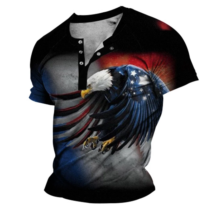 

Футболка мужская с принтом орла, Повседневная модная индивидуализированная уличная одежда с коротким рукавом, топ в стиле Харадзюку, лето