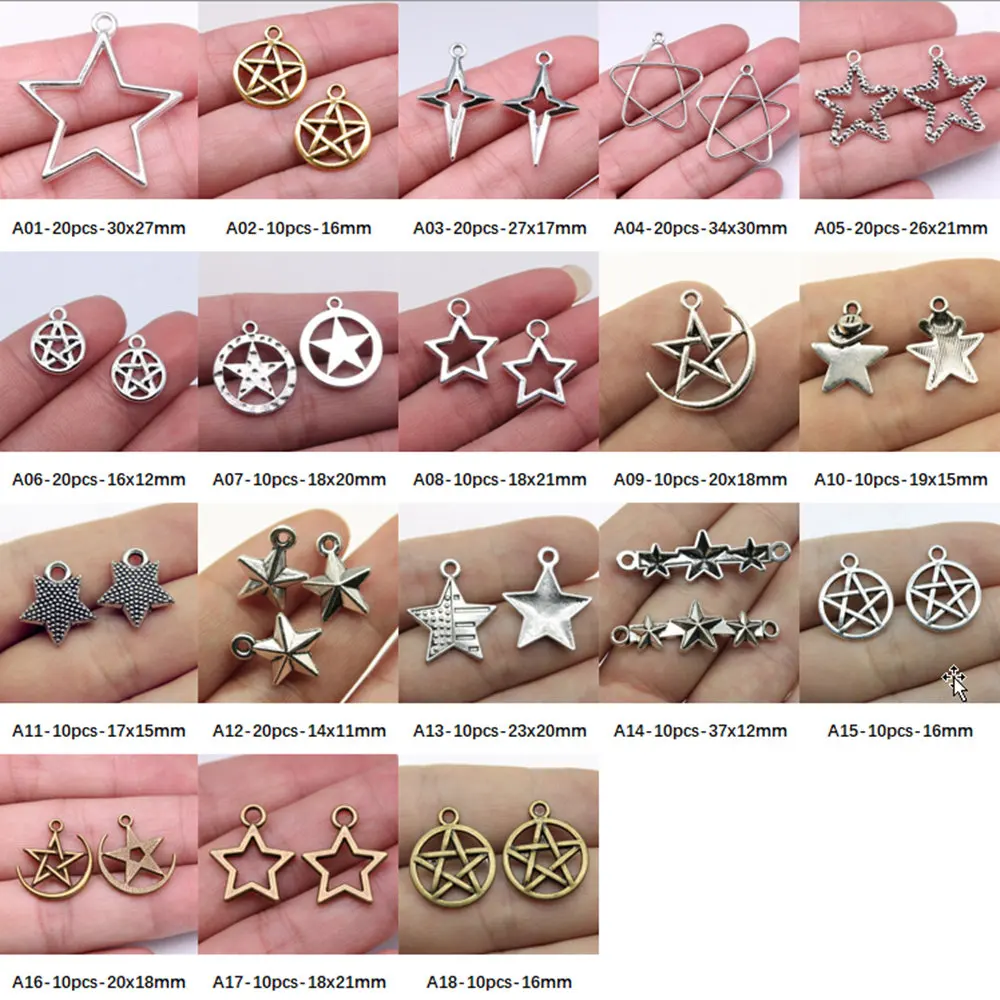 

Circle five-pointed Star Charm Pendant Jewelry Findings Components Handmade