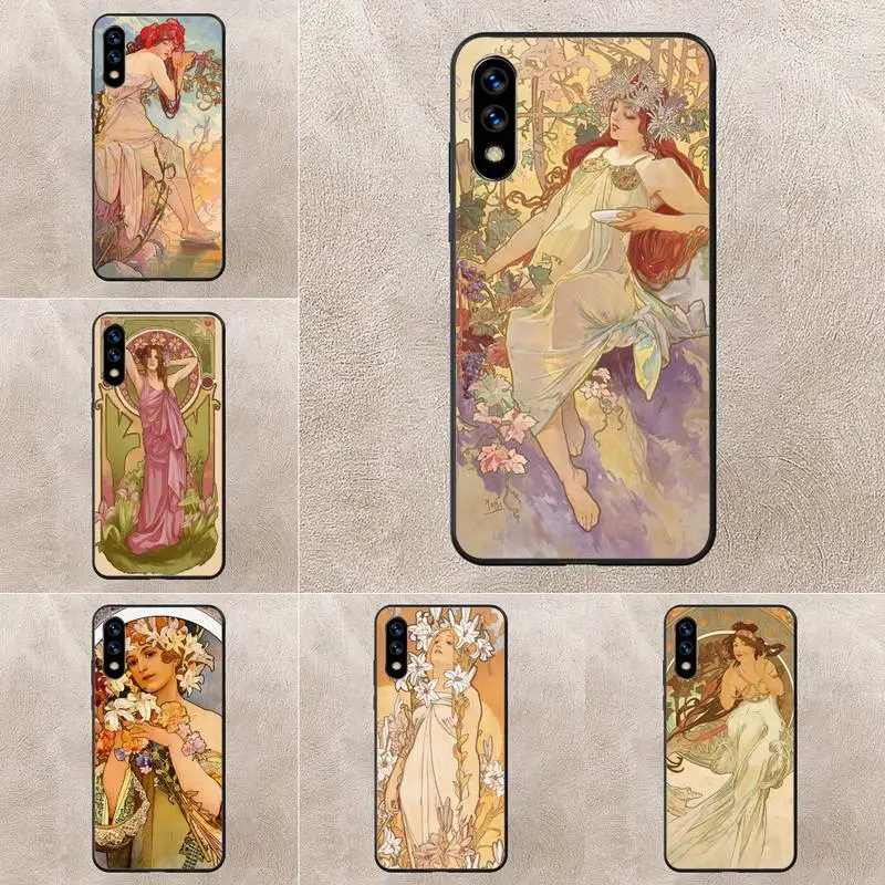 

Alphonse Mucha Phone Case For Huawei G7 G8 P7 P8 P9 P10 P20 P30 Lite Mini Pro P Smart Plus Cove Fundas