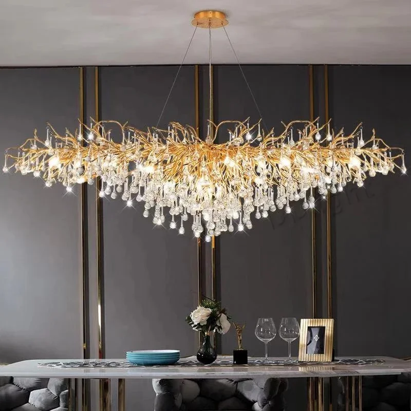 

American LED Crystal Ceiling Chandeliers Living Dining Room Pendant Lamp Lustre Closets Hanging Light Fixtures Suspension
