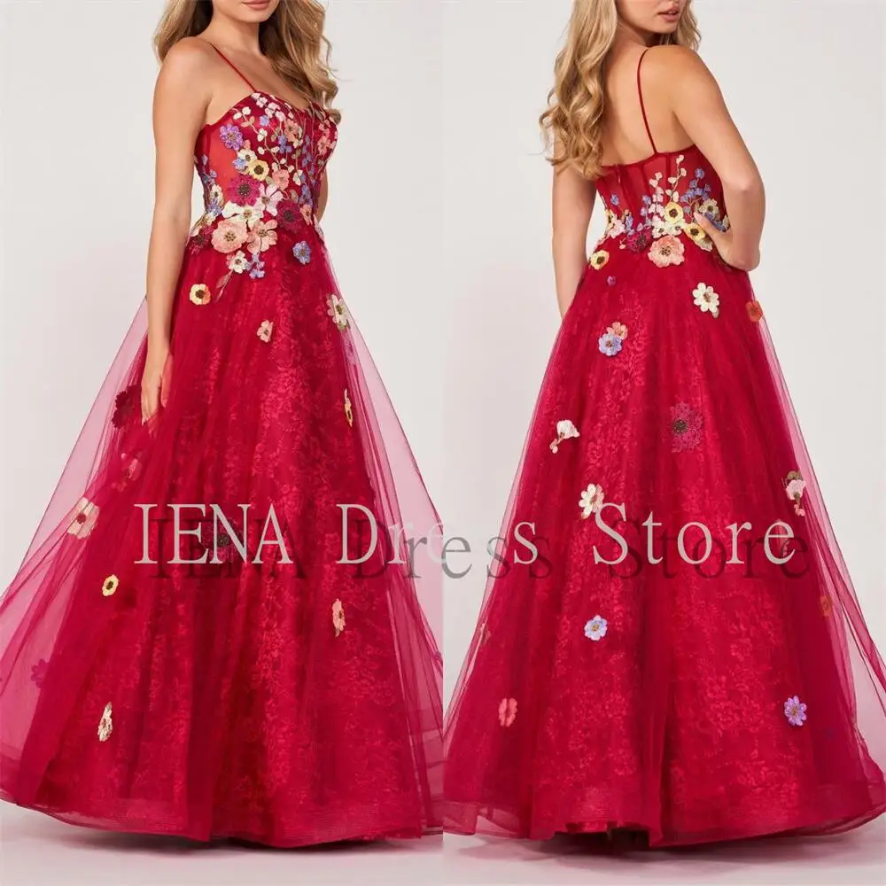 

14743 # IENA сексуальное красное ТРАПЕЦИЕВИДНОЕ цветочное кружевное аппликационное блестящее Тюлевое платье с вышивкой сердечком на молнии без рукавов женское платье для выпускного вечера