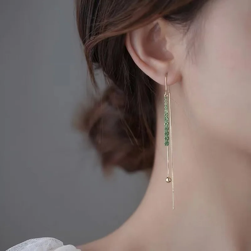 сережки женские серьги 2022 тренд новинка Роскошные темпераментные длинные с