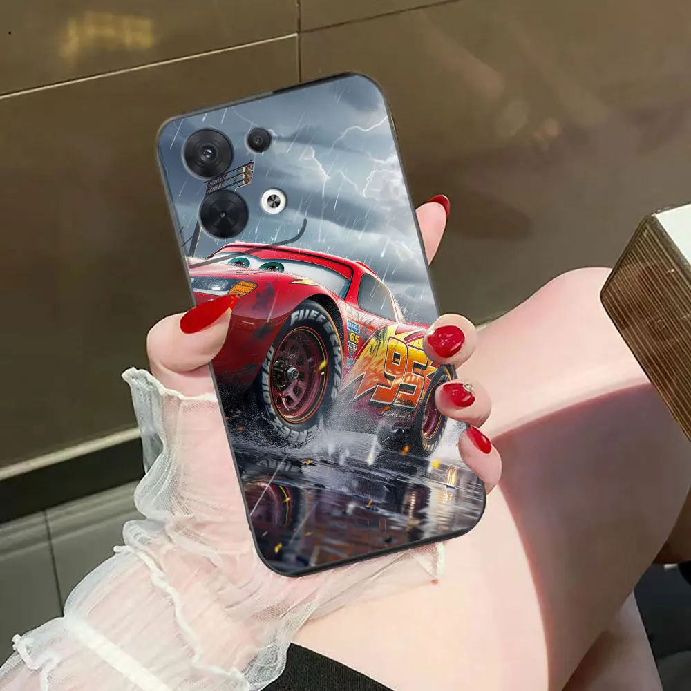 Cartoon Cars Lightning McQueen Cover Phone Case For OPPO RENO 11 11F 10 8 8T 7 7Z 6 6Z 5 4 FIND X3 LITE 4F PRO PLUS Funda