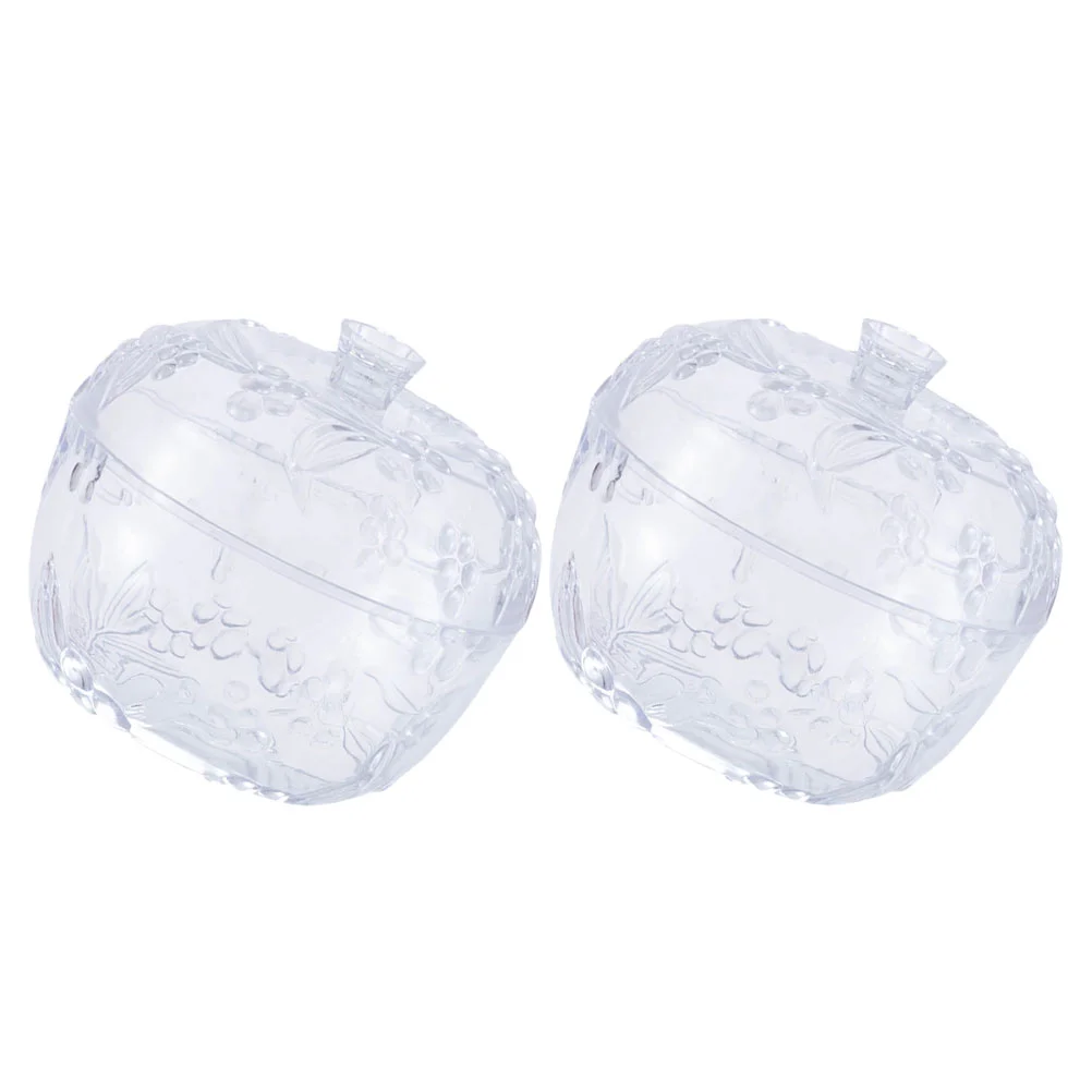 

2 Pcs Candy Storage Jar Containers Food Glass Sealed Tanks Nits Desktop Table