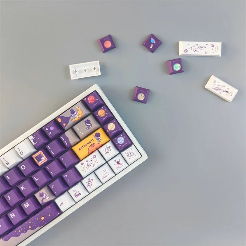 

138 Keys PBT Keycaps Astronaut 2.0 Gamer Mechanical Keyboard Five Sides Dye-Subbed Cherry Teclado Key Caps 61 64 68 75 84 Layout