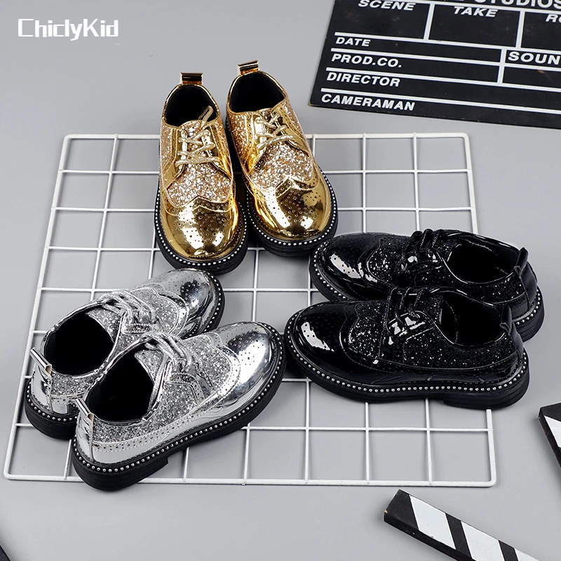 Leather For Kids Party Wedding Dance Shoes Dress Toddler Fashion Children Shoes Flat Golden Autumn