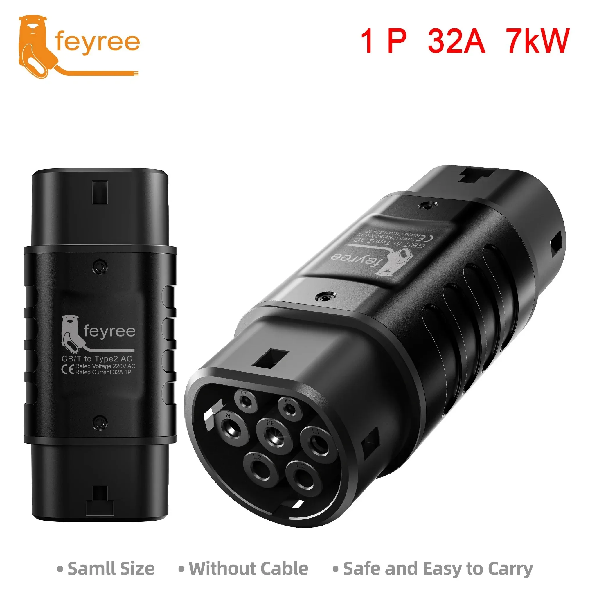 

Адаптер зарядной станции Feyree для электромобилей GB/T на Type 2 IEC 62196-2, преобразователь EVSE 1P/3P, разъем 16A 32A для автомобилей Type 2