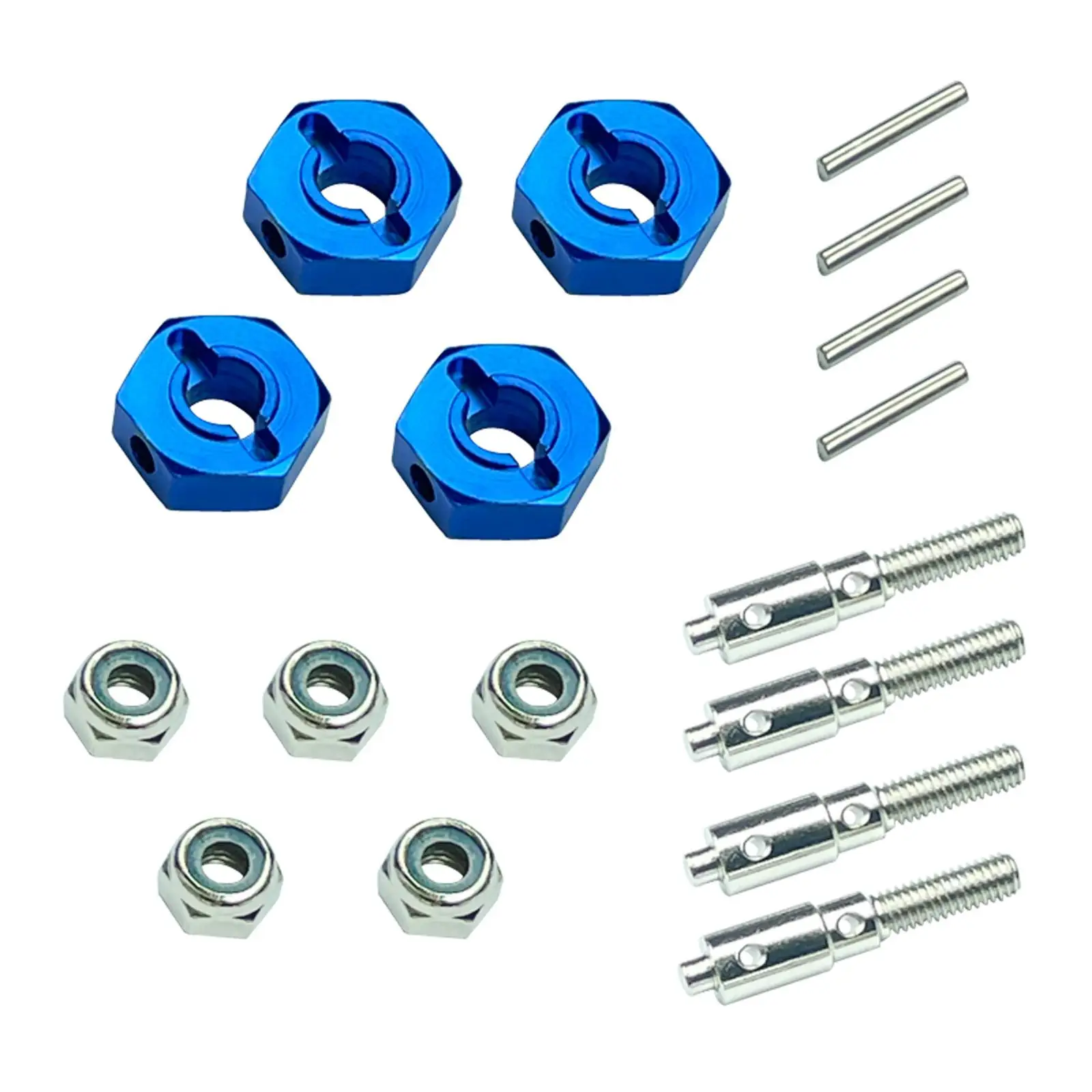 

4Pcs RC Car Metal 12mm Wheel Hex Hubs Adaptor Lock Nuts with Pins Screws for 1/12 RC Carwler Car Accessories Spare Parts
