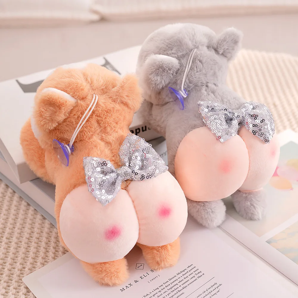 

22cm Animals Lying Doll Stuffed Fuzzy Plush Sheep Pig Corgi Dog Naked Hip Dressed Cute Plushies Gift Stuffed Toy Cute Room Decor