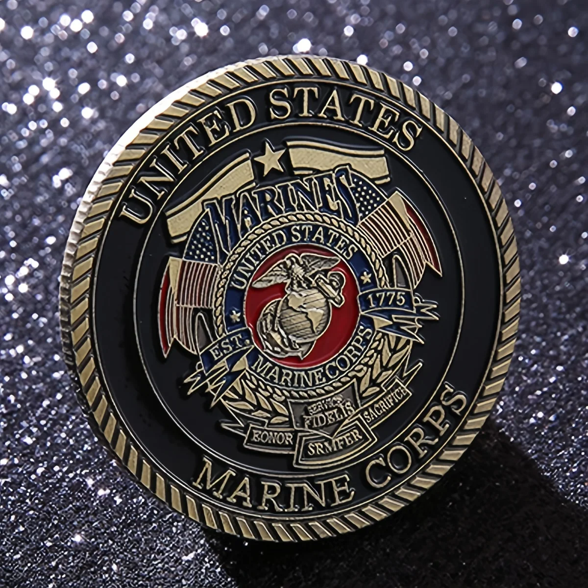 Памятная монета США в стиле милитари морской корпус собака-демон металлический
