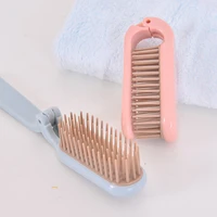 1pc foldable hair comb portable travel curling straight hair brush soft tooth anti static head massager hair styling accessaries
