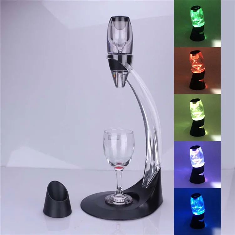

Portable Red Wine Decanter Aerator Bernoulli Air Magic Aerator Red White Wine Whisky Quick Decanter Equipment LED Wine decanter