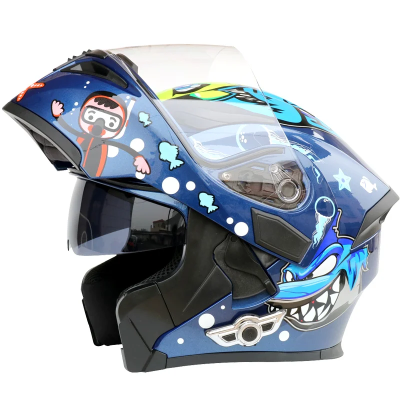 

Водонепроницаемые двойные противотуманные Козырьки в горошек с защитой от царапин, моющаяся подкладка для мужчин и женщин, мотоциклетный Bluetooth шлем с откидной крышкой