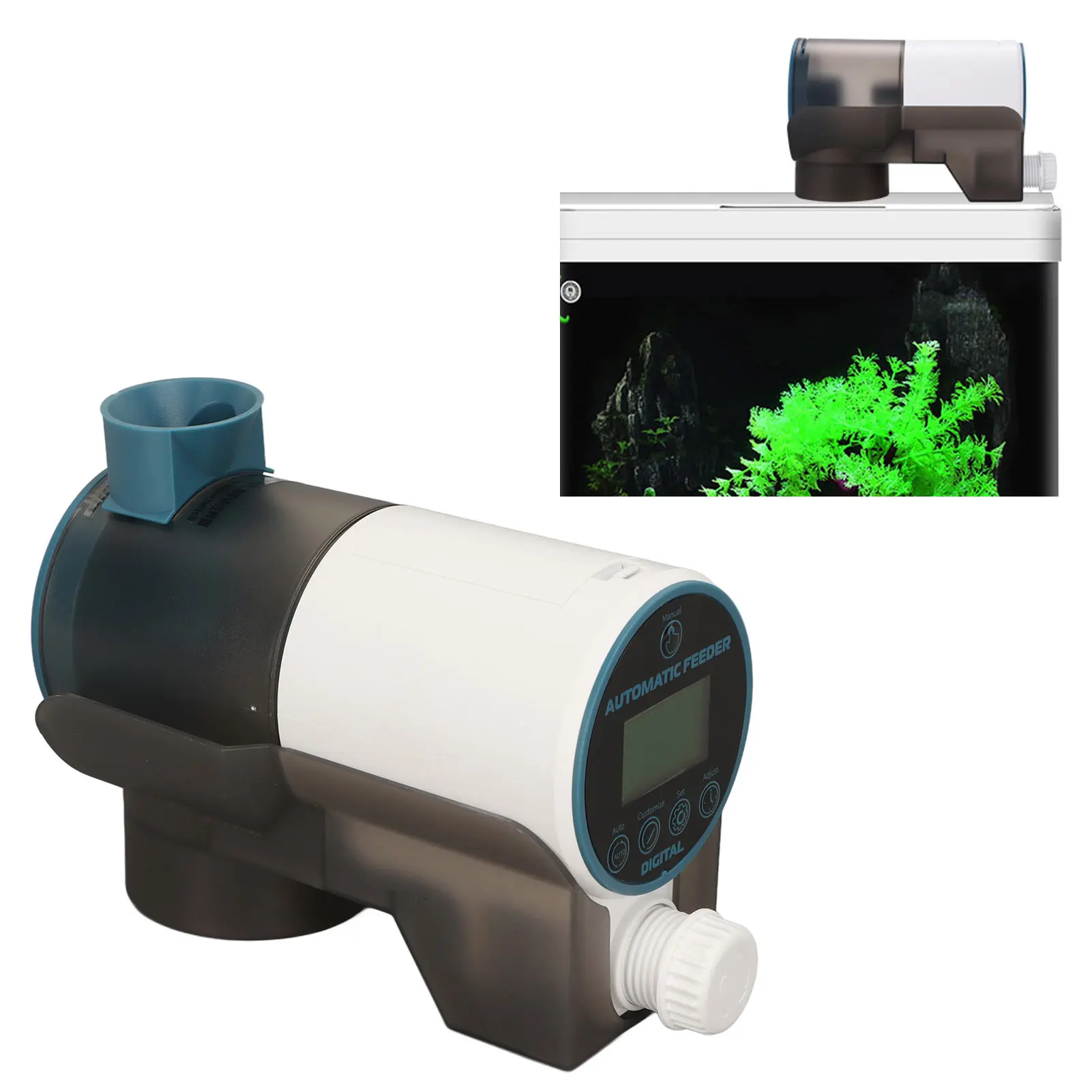 

Automatic Fish Feeder Quiet Waterproof Timing 200ml Intelligent Aquarium Food Dispenser for Fish Tank Accessories