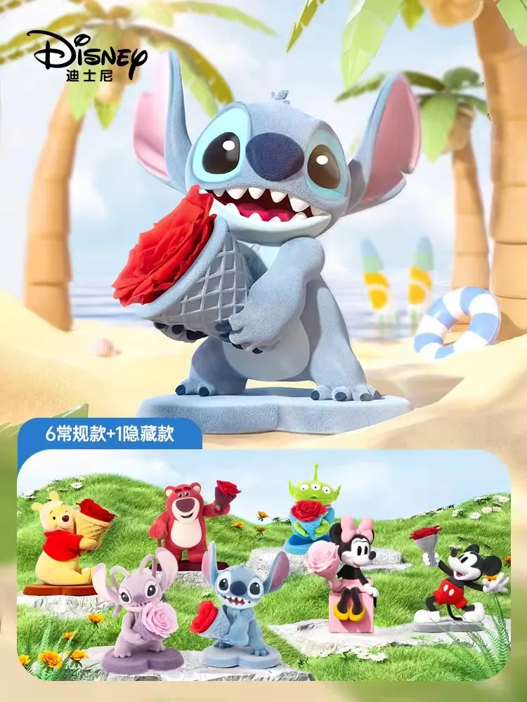 Disney глухая коробка Kawaii вечный цветок таинственный сюрприз фигурка Стич пух Микки