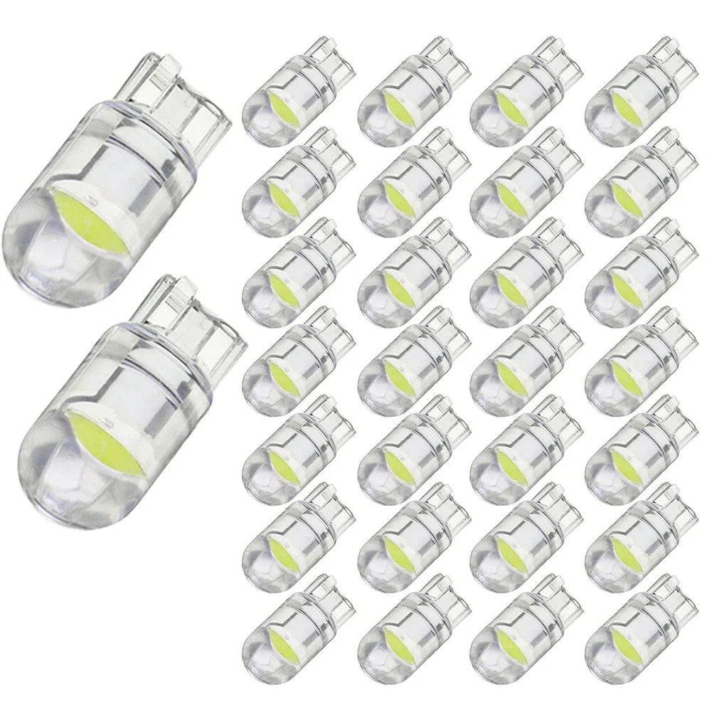 

200X W5W LED T10 Car Light COB Glass 6000K White Auto Automobiles License Plate Lamp Dome Read DRL Bulb Style 12V White