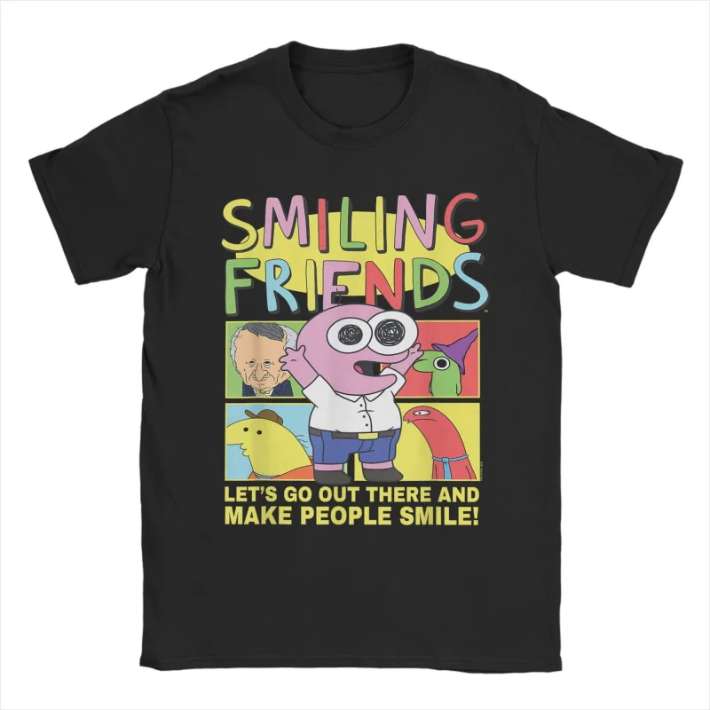 Новинка 2026 года: футболка Smiling Friends Glep Flowers для женщин и мужчин, хлопковая футболка с круглым вырезом, короткий рукав, летняя одежда Smiling. (art.: 3920dbc44b264) - 3920dbc44b264