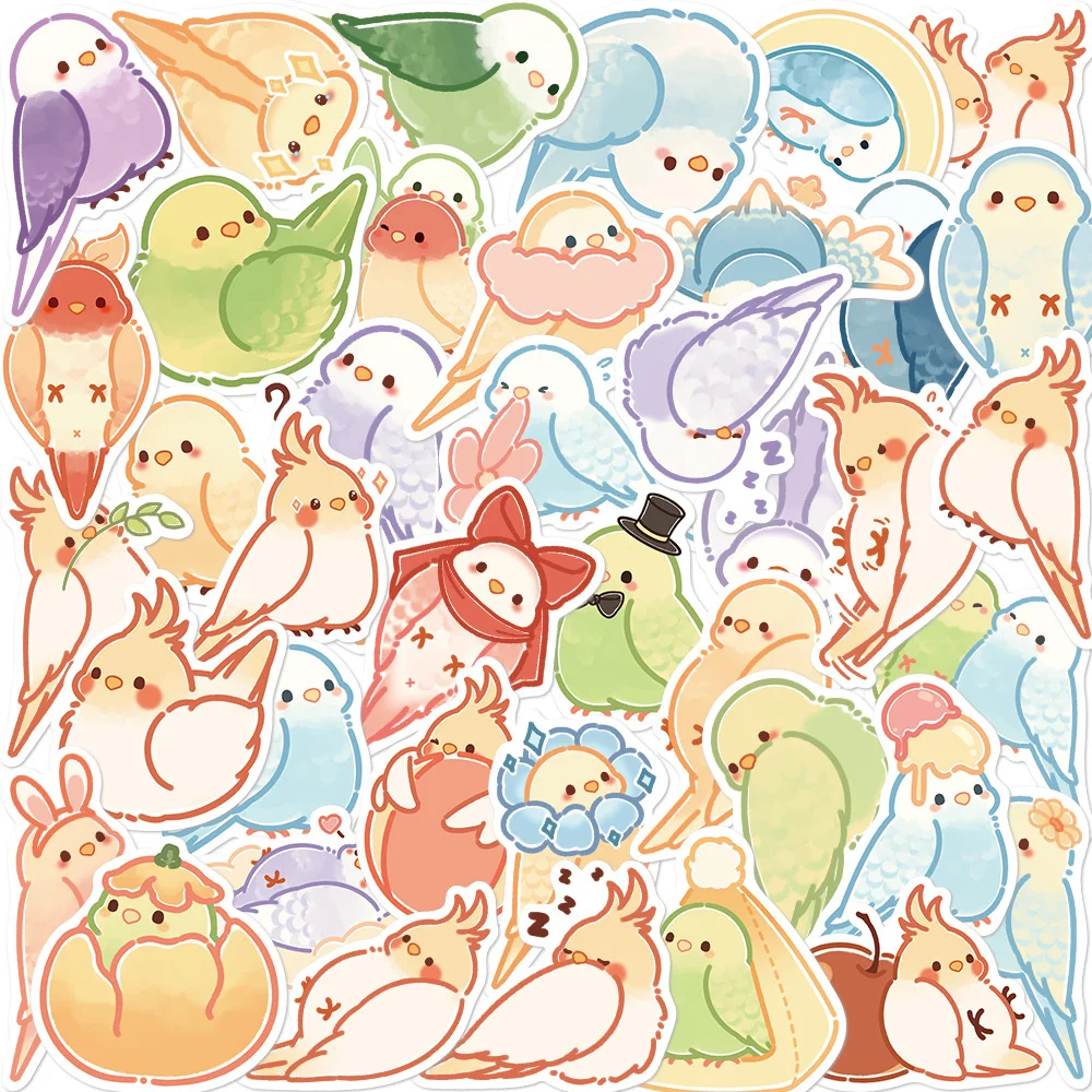 

10/30/50PCS New Parrot Animal Sticker Pack Cartoon Creative Animation Kids Luggage Table Chair Decoration Waterproof Wholesale
