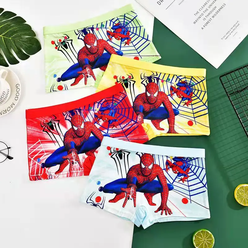 

4pcs/lot Disney Spiderman Kids Underwear Boys Panties Marvel Anime Children Baby Boxer Briefs Cartoon Print Underpants Gifts