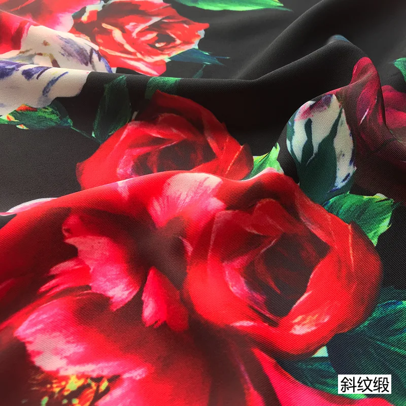 Брендовая модная ткань с цветочным принтом пиона для дизайна женская рубашка